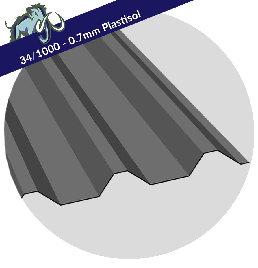 34/1000 - 0.7mm Plastisol Coated Roof Sheet