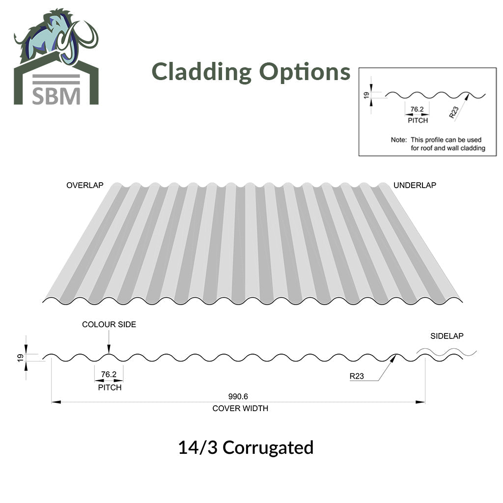 14/3 - Corrugated- 0.5mm Plastisol Coated Wall Sheet