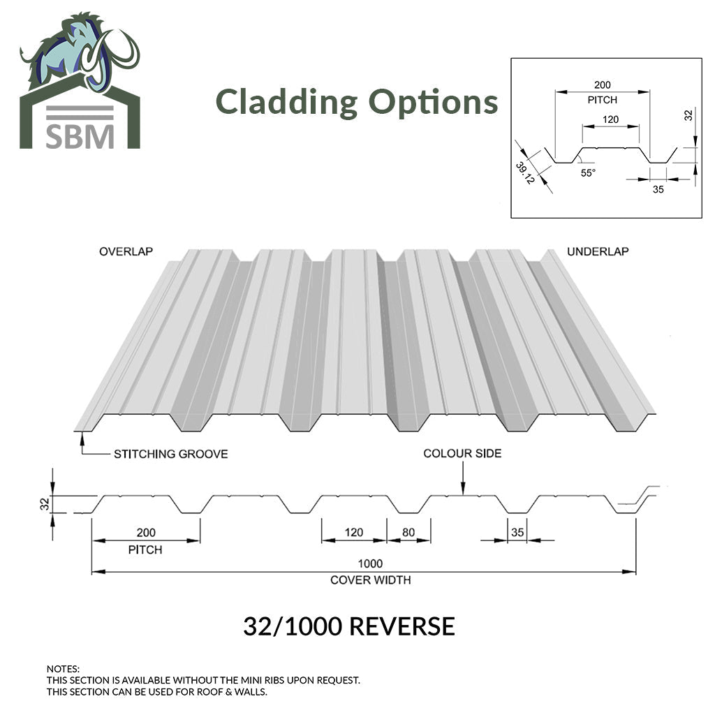 34/1000 - 0.5mm Polyester Coated Roof Sheet